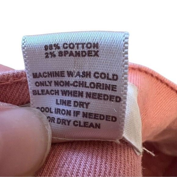 LOFT Coral Pink Twill Shorts Tie Hem Cotton Blend Y2K Summer Casual Women's 2 - Picture 7 of 8